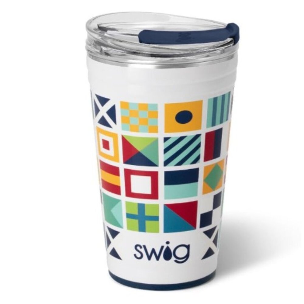 SWIG LIFE 24oz Travel Mug (Nauti Girl), Stainless Steel, for Hot and Cold Drinks